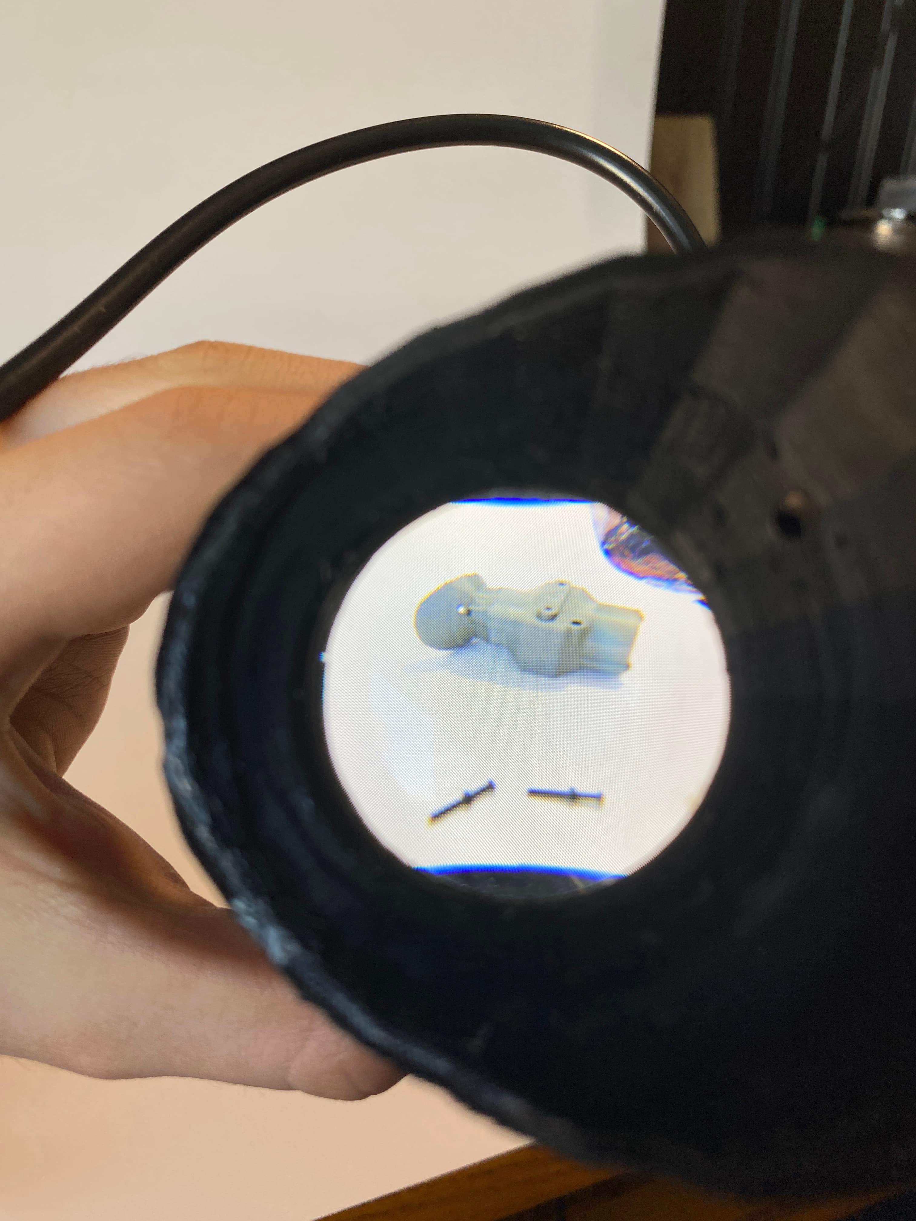 3D-printed monocular through the lens